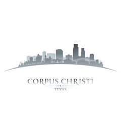 Obraz premium Corpus Christi Texas city silhouette white background