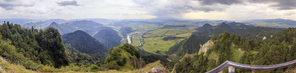 Panoramic photo of Pieniny Mountains, Poland