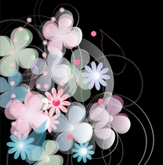 Seamless retro flower background vector