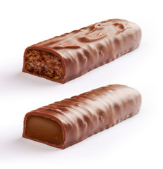 Chocolate bar set with clipping path.