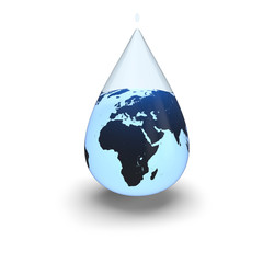 Obraz premium Earth inside water drop