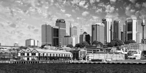 Skyscrapers of Sydney Harbour in Port Jackson, natural harbour o