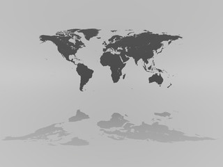 World map on grey