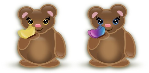 Bears with butterfly