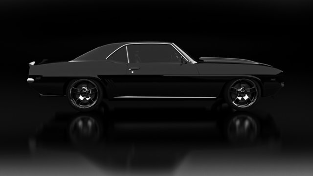 Fototapeta Vintage car black