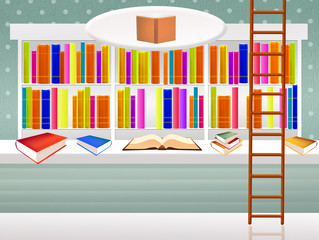 illustration of library