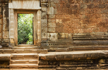 Ruins of the ancient temple near Angkor Wat