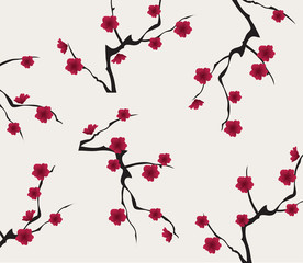 vector blossom backfround with red flowers