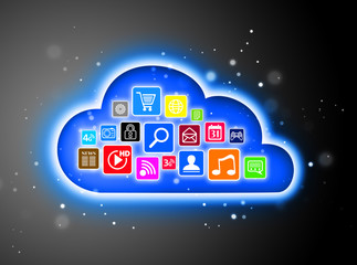 Cloud computing concept for business presentations