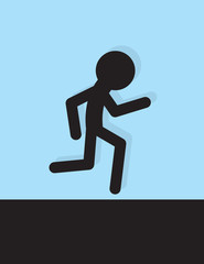 Fototapeta na wymiar Silhouetted figure sneaking or running