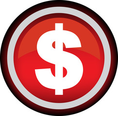 Красная векторная иконка с изображением доллара