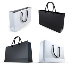 set of white and black bags