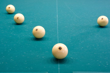billiard table with green cloth