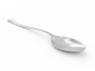 Silver Spoon isolated on white background