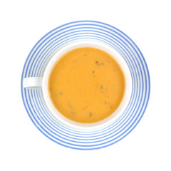 Gouda cheese soup in coffee cup