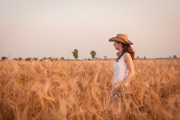 Woman in the wheat field