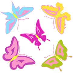Stof per meter Vlinders butterflies design