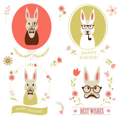 set of easter rabbit