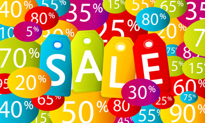 Multicolor vector discount sales background