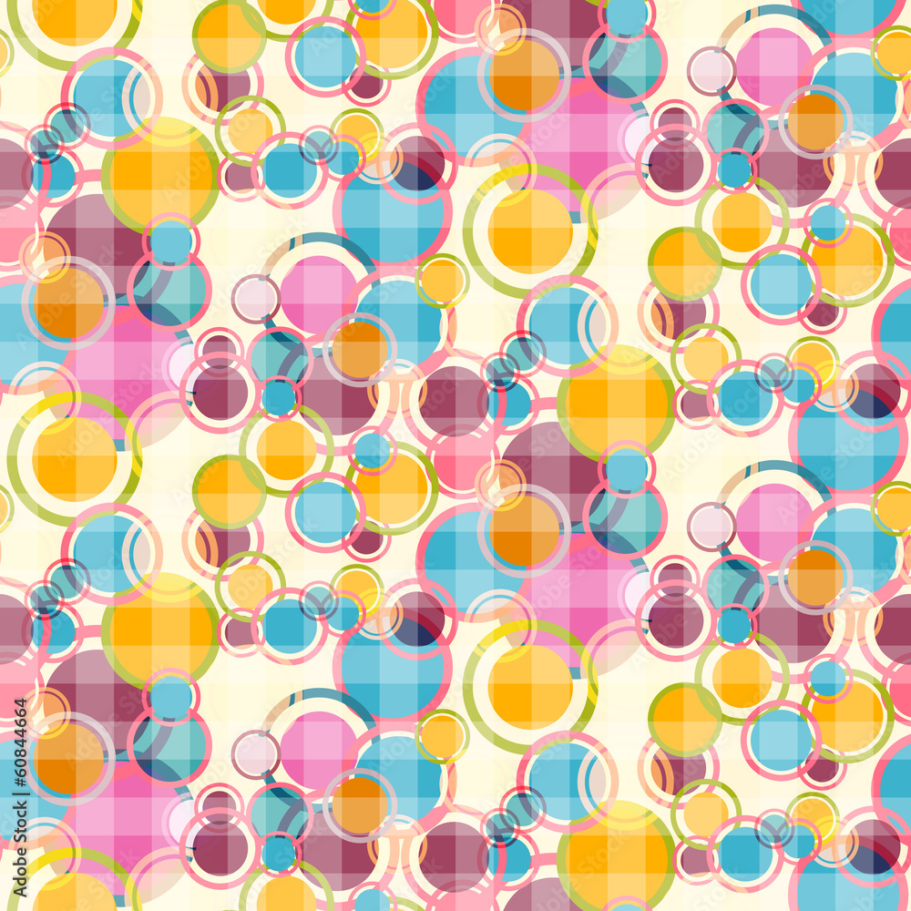 Poster abstract retro vector circles seamless background