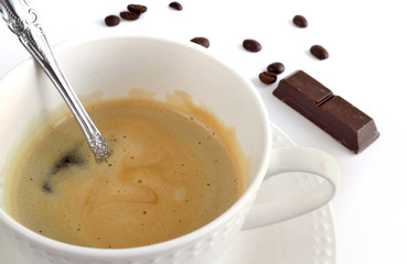 freshly brewed coffee in a coffee cup