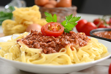 Tagliatelle with bolognese sauce