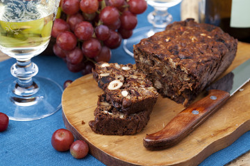 Homemade fruit and nut cake