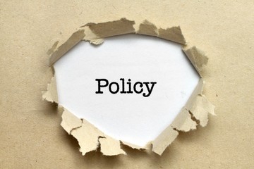 Policy text on paper hole
