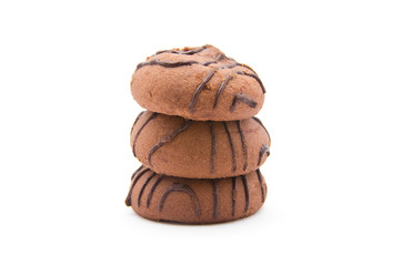 Chocolate chips cookies isolated on white