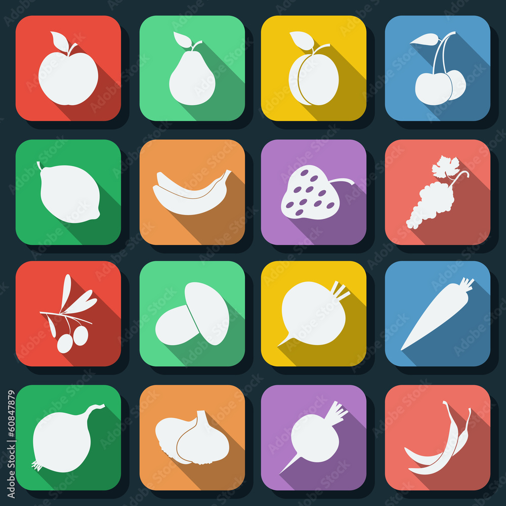 Poster flat web icons vector set 20