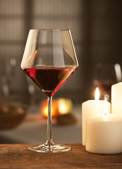 Red wine with candles