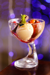 ice cream with fruits