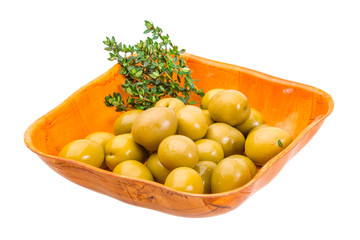 Green gigant olives