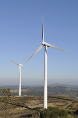 windmills park in mountain nature from Spain