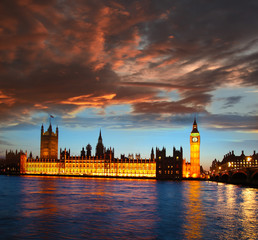 Fototapeta na wymiar Big Ben in the evening, London, England