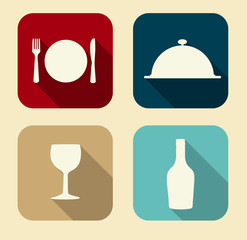 Modern Flat Food Icon Set for Web and Mobile Application in Styl