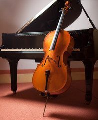 Naklejka premium Piano and cello
