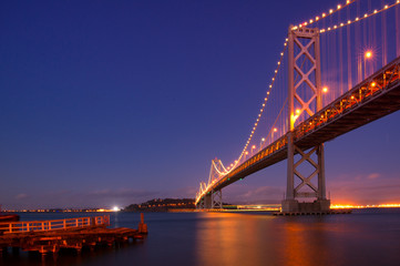 Fototapeta na wymiar Bay Bridge at night