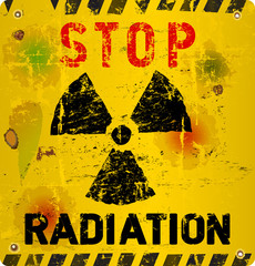 Obraz premium Radiation warning, vector illustration