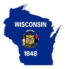 State of Wisconsin flag map