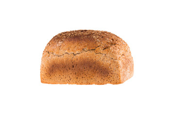 Crunchy crust bread isolated on white background.