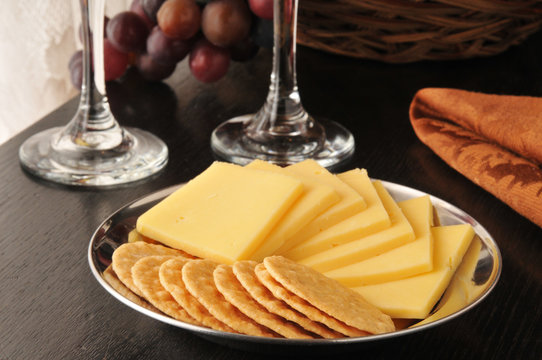 Rice Crackers With Smoked Gouda Cheese