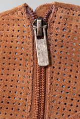 Boot Zipper in Perforated Suede