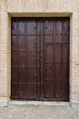 Old wooden entrance door