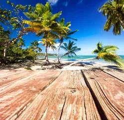 Fototapeten Bootssteg vor Karibischem Traumstrand :) © doris oberfrank-list