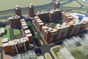 Residential Complex Irkutsk (3d rendering)