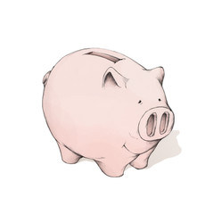 Gutmütiges Sparschwein in Rosa