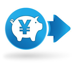 épargne yen sur symbole web bleu