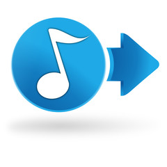 note de musique sur symbole web bleu