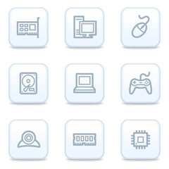Computer web icons, square buttons